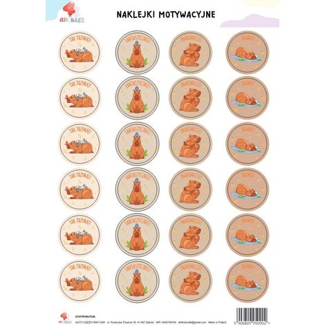 Motivierende Aufkleber A4 Capybara motiviara