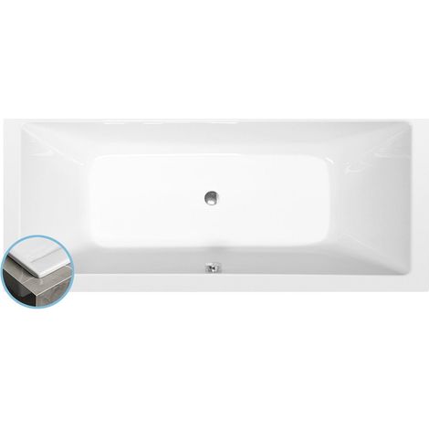 KRYSTA SLIM Bain rectangulaire 180x80x39cm, blanc