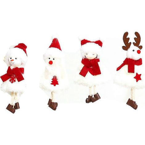 Weihnachtsbaumschmuck Engel Elch Schneemann Weihnachtsmann Ornamente Niedliche Puppen Anhänger Tür Wandbehang Geschenk (1/5)