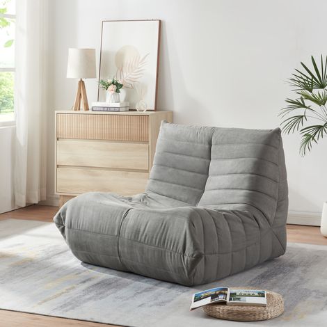 Sillón de suelo Kodsø Tela de microfibra 75x90x100 cm - Gris [en.casa]