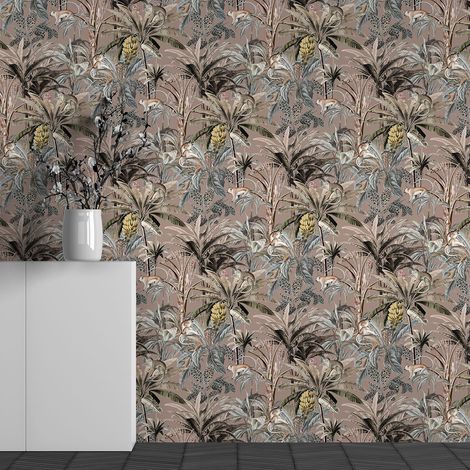 Papier peint panoramique - Motif Feuilles tropicales - 130 cm x 81 cm (1/3)