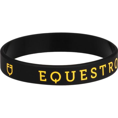 21 cm, Nero e Giallo: Bracciale unisex in silicone con logo