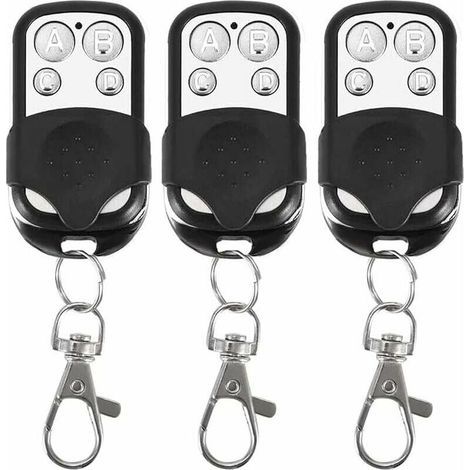 Lot de 3 télécommandes universelles pour Portail Automatique fréquence 433,92 MHz Code Fixe, 4 Boutons pour contrôler jusqu'à 4 Portes (1/4)
