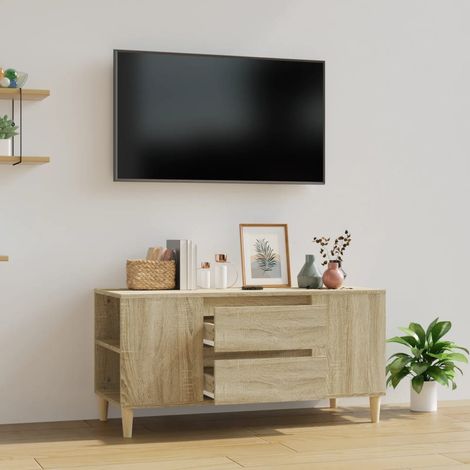 Meuble TV - Armoire de TV Banc TV pour Salon Chêne sonoma 102x44,5x50 cm Bois d'ingénierie -FR13540 (1/5)