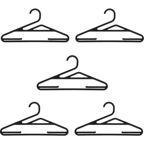 Lot de 5 Cintres Antidérapants "Hang'up" 41cm Noir (1/5)