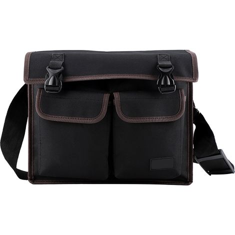 Werkzeugtasche aus dickem Oxford-Gewebe mit Schulterhalterung und Organizer für Elektriker und Reparaturarbeiter (Schwarz) (1/5)