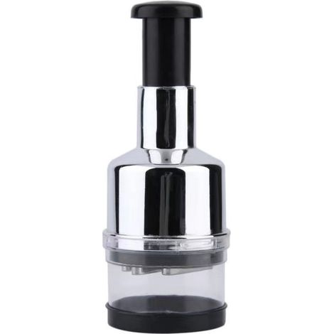 Presse-ail - Presse-gingembre - Acier inoxydable - Presse-ail - Presse-ail manuel - Fonctionnement manuel - Presse-ail - Gadget de cuisine - Pour ail, Paprika, oignons - 21,5 x 8 cm - Argent (1/5)