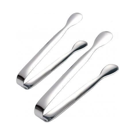 2 pinces de service en acier inoxydable, design ergonomique, pinces à sucre et glaçons, usage bar et restauration (1/4)