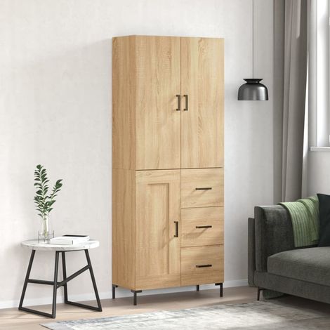 Highboard Sonoma-Eiche 69,5x34x180 cm Holzwerkstoff