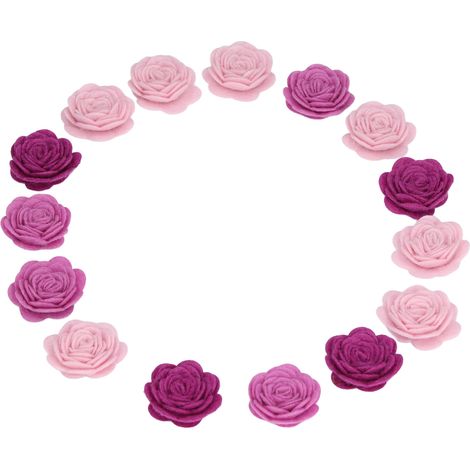 48 pièces Roses Artificielles Décoratives Mariage, Fleurs avec Adhésif Double Face pour Couronnes, Accessoires Cheveux Dégradé Violet
