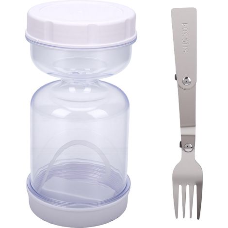 Bocal à cornichons, séparateur de jus étanche, sablier multifonction pour olives, conservation hermétique avec fourchette pliable (1/5)