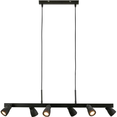 Briloner Lampada A Sospensione LED 6 Luci 80,5x120 cm 6x3,5W 6x400lm 3000K Bianco Caldo Orientabile Nero - Lampadario Sala Da Pranzo (1/5)