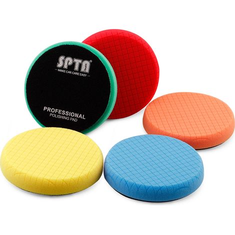 Tampons de polissage, 5 pièces 125 mm/5" Kit de polissage d'éponge de polissage pour pare-chocs de polisseuse de voiture/pour le polissage de polisseuse à double action RO/DA (1/5)