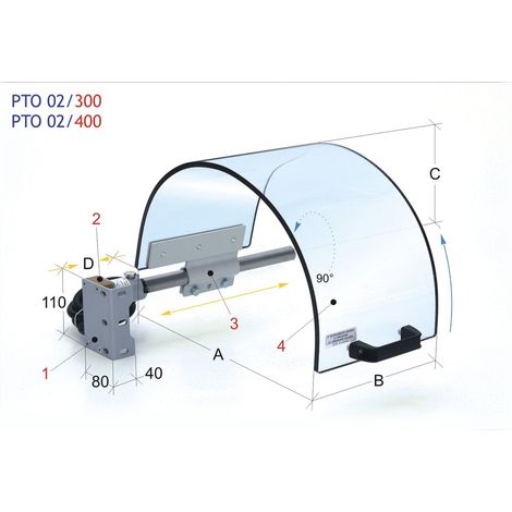 Protection de mandrin de tour avec écran monolithique ø 400 Tecnopiu PTO 02/400 (1/4)