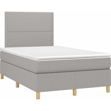 Maison Exclusive - Cama box spring con colchón tela gris claro 12 (1/5)