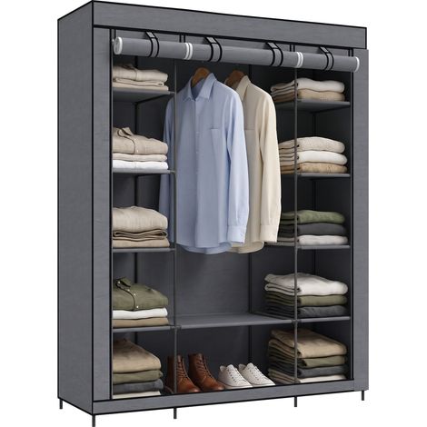 Armario, de tejido, ahorra espacio, gris, 135 × 45 × 175 cm, tejido no tejido, 2,9 kg (1/5)