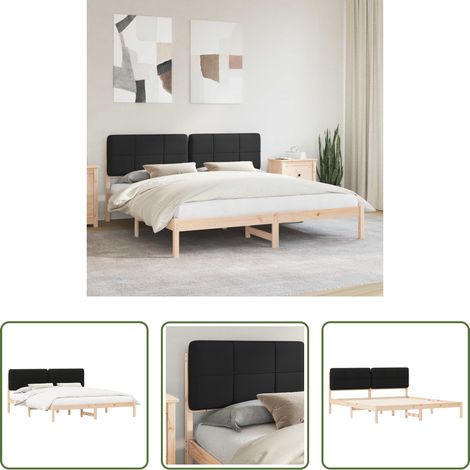 vidaXL Polsterkopfteil - Bettgestell mit gepolstertem Kopfteil Schwarz 180 x 200 cm (1/5)