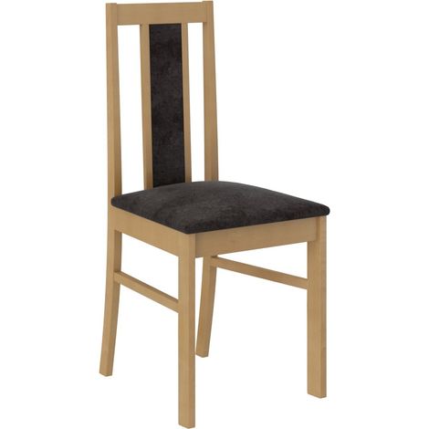Chaise bois clair de hêtre et tissu Louiza-Tissu 27112 (1/4)