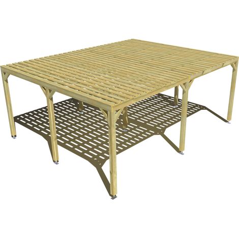 Pergola bois • 6m x 5m • indépendante • sens largeur • platelage bois • livraison comprise (1/3)
