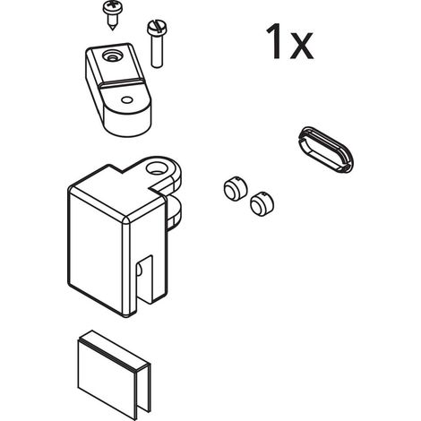 Kermi Stabilisierung Kopf Set, EBCC014, Silber Hochglanz, 2534746