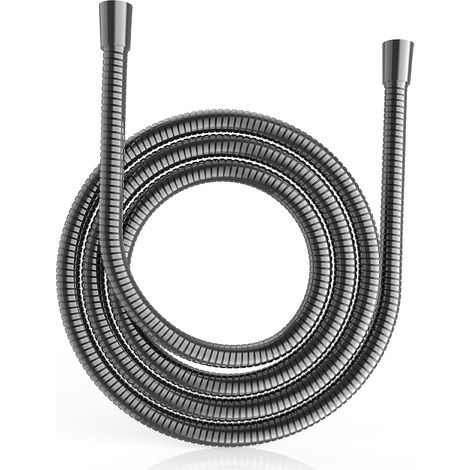 Universal Shower Hose (G1/2, 1.8M) Stainless Steel, Anti-Twist and Anti-Kink Shower Hose, Stainless Steel Shower Hose for Shower Head (Dark Grey) (1/5)