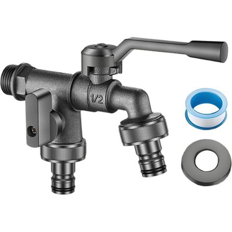 Robinet d'arrosage extérieur - Robinet Antigel À Commande Précise, De Jardin À Double Sortie,Pour Propriétaires, Professionnels, Jardiniers, Nettoyage Sols, Toilettage