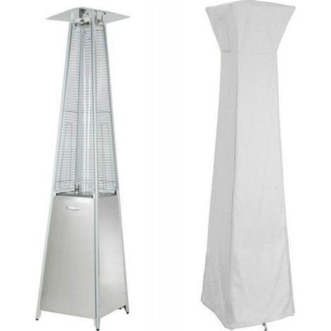 Housse pour Parasol Chauffant de Style Pyramidal, 210D Oxford Housse pour Parasol Chauffant avec Fermeture Éclair, 106x228cm, Gris (1/5)