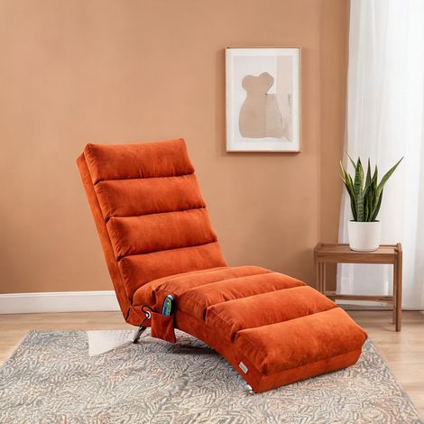 Fauteuil de massage orange en lin 148 x 55 x 84 cm (1/5)