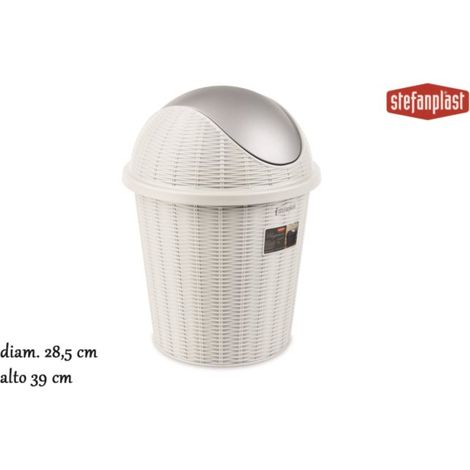 Pattumiera Basculina Elegance Bianca Ø28,5X39H Cm