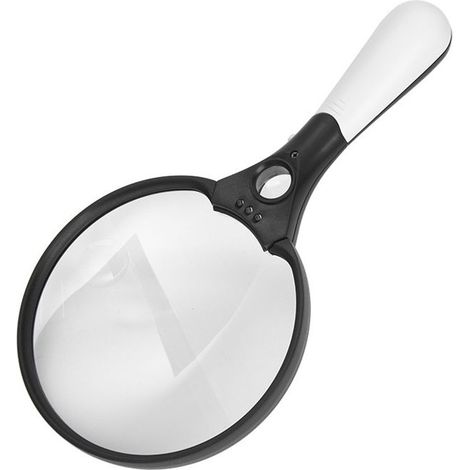 Lighted Magnifying Glass, 5.5 Inch Large Magnifier 2x 4x 25x Zoom Magnifier with 3 LED Lighted Magnifiers for Elderly Reading, Stamps, Maps (1/5)