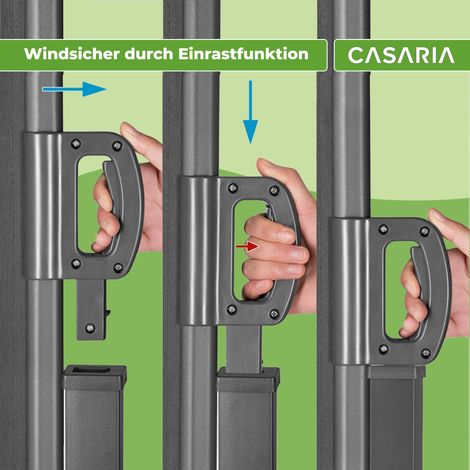 CASARIA® Seitenmarkise Nosara 160/180x300 cm Ausziehbar Blickdicht Wasserabweisend Sonnenschutz Markise Balkon Terrasse Garten Anthrazit Creme Anthrazit 180x300cm (1/3)
