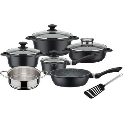Set 10 pcs batterie de cuisine - GSW - GOURMET GRANIT - Fonte d'aluminium - Induction (1/5)