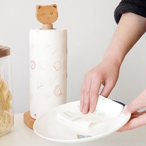 Porte-Papier Bois Porte Toilette Décoratif Animal [Série Animaux] Porte-Papier Bois avec Base Antidérapante pour Cuisine Salle de Bain Chambre 13x21cm (1/5)