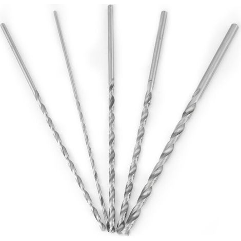 5-teiliges Set HSS-Spiralbohrer mit Rundschaft, Durchmesser 2 mm, 3 mm, 3,5 mm, 4 mm, 5 mm, Länge 150 mm für Bohrwerkzeuge, Bohrmaschinen, Fräsmaschinen, Drehmaschinen (1/4)