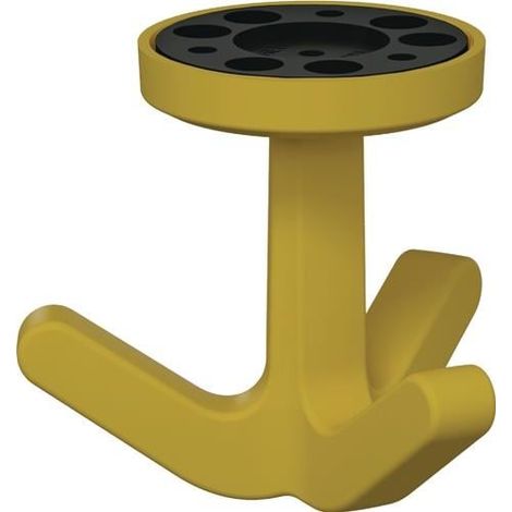 Gancho triple  Ser.477 mate,elástico  18 amarillo  mostaza H.69mm  D.51mm HEWI (1/3)