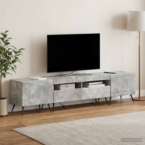 vidaXL LED TV Cabinet BREDA 3 pcs Concrete Grey Engineered Wood (1/5)