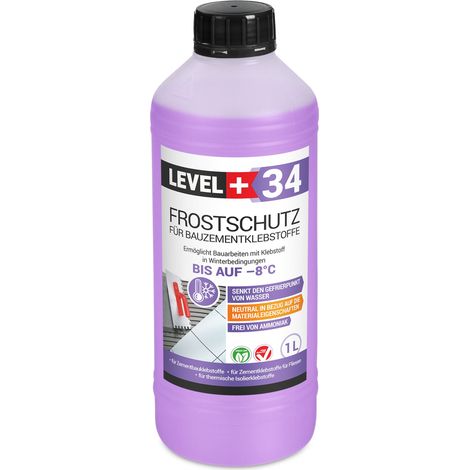 LEVEL+ Frostschutz für Bauzementklebstoffe Zementkleber Fliesenkleber L+34 - 1L (1/5)