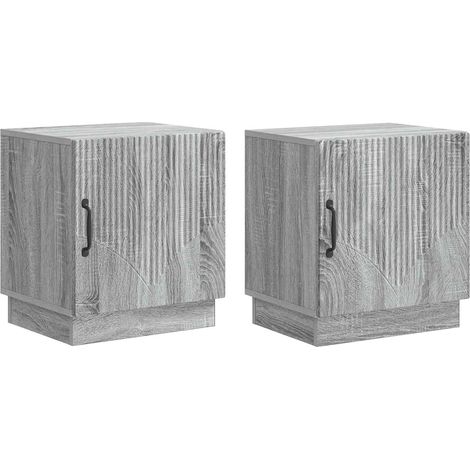 vidaXL Comodino 2 pcs Sonoma grigio 43 x 34,5 x 47 cm