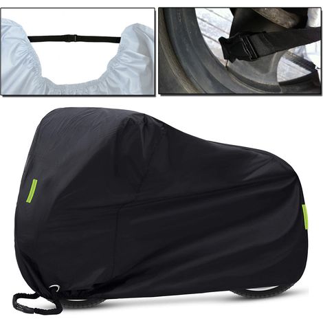 Housse de vélo, housse de pluie pour vélo, imperméable, anti-poussière, protection UV, robuste pour VTT, route avec bande réfléchissante, sac de rangement avec trous de verrouillage 200 x 110 70 cm (1/5)
