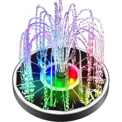 Fontaine solaire en verre avec 4 tiges de fixation, pompe solaire pour bain d'oiseaux, jardin, étang, piscine, lumières colorées extérieures (1/5)