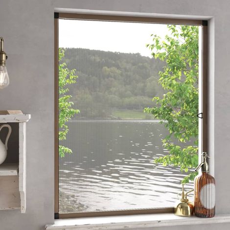 Rideau contre insectes amovible,Moustiquaire pour fenêtres Marron 80x100 cm - DH66643 (1/5)