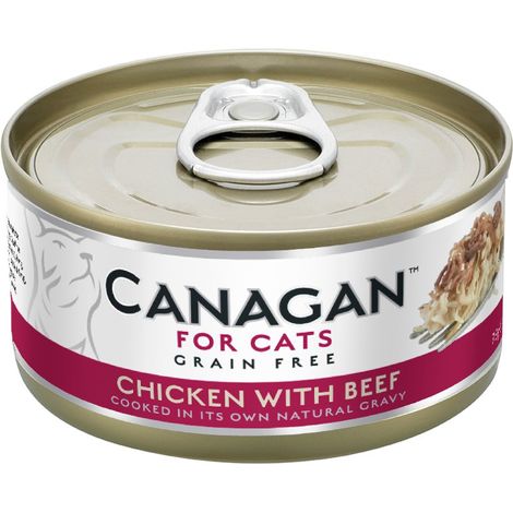 Canagan Cat  Sans céréales  Boîte de 75 g - Poulet et bœuf 75 g