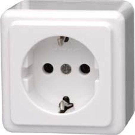Prise de courant Schuko 1 pli blanc arctique AP (1/3)