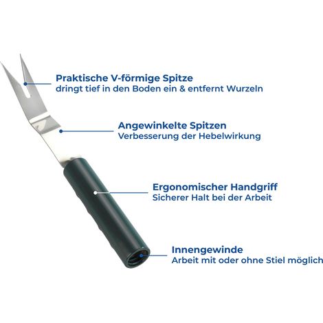 Maximex Unkrautstecher mit Teleskopstiel, Unkraut-Entferner, Grau, Polypropylen anthrazit, Edelstahl rostfrei silber glänzend, Stahl grau (1/5)