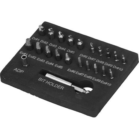 22-teiliges Set Werkzeug zum Ausdrehen beschädigter Schrauben, zum Entfernen abgerissener und abgebrochener Bolzen, universell einsetzbar, HSS-Schraubendreher, 60 mm Standardstange (1/5)