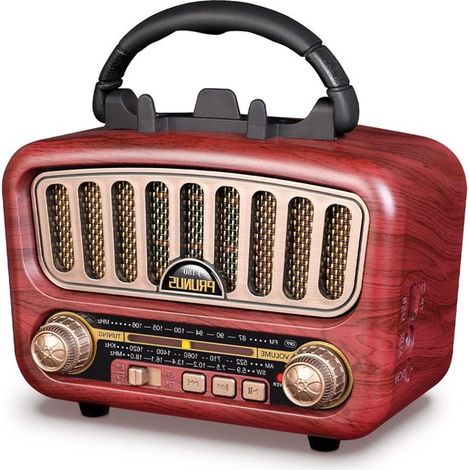 Radio portátil vintage AM/FM/SW con Bluetooth y batería de 1800 mAh - Mini radio compacta con funciones USB/TF/AUX