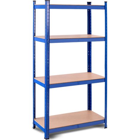 Adjustable Heavy Duty 4 Level Garage Tool Shelf Storage-Blue (1/5)