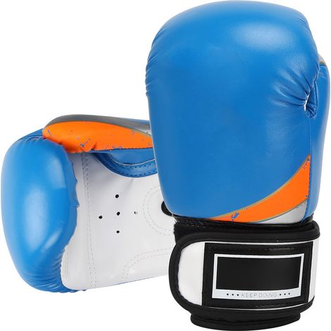 Gants de boxe enfants en cuir synthétique, parfaits pour entraînement et combat loisir - Modèle bleu