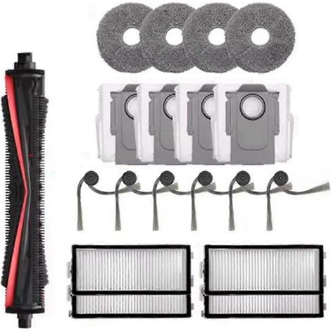 Pièces de rechange compatibles avec les aspirateurs G30 Space/Saros Z70 : brosse à trois voies, brosse latérale, sac à poussière, filtre, serpillière. (1/5)