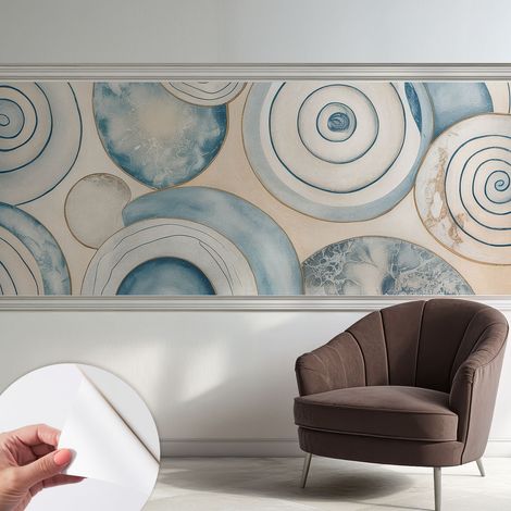 Carta da parati autoadesiva - fotomurale - decorazione parete - murale - adesivo da muro - Vortici a spirale 250x104 cm (1/5)